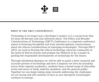 EBCT2019.com(Ethics and Broader Considerations of Technology) Screenshot