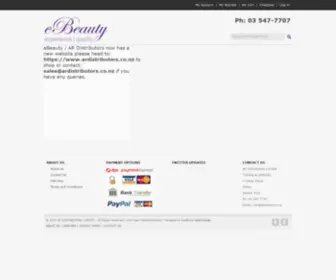 Ebeauty.co.nz(Beauty Supplier Salon Supplies from eBeauty your Beauty Salon Supply Store) Screenshot