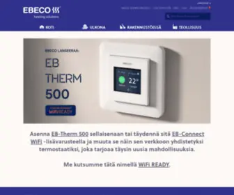 Ebeco.fi(Lattialämmitys kaikkiin tiloihin ja lämmitysratkaisuja koko kotiin) Screenshot