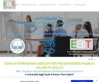 Ebitformazionepa.it(INPS Valore PAEBIT Formazione Pubblica Amministrazione e SISSA organizzano corsi di formazione gratuiti) Screenshot