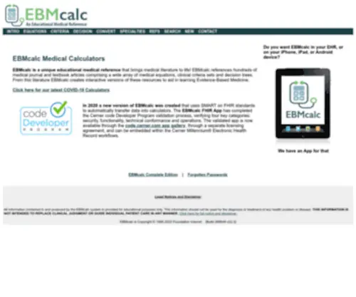 Ebmcalc.com(Ebmcalc) Screenshot