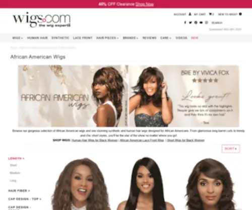 Ebony-Wigs.net(African American Wigs for Black Women) Screenshot