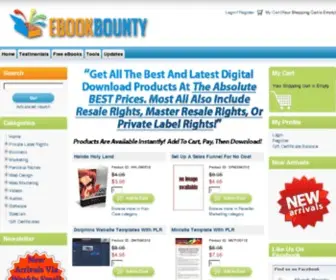 Ebookbounty.com(EBook Bounty Digital Downoads With Resale Rights RR Master Resale Rights MRR Private Label Rights PLR) Screenshot