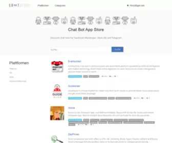 Ebotstore.de(Chat-bot-Verzeichnis Facebook Messenger, Slack, Kik und Telegram) Screenshot