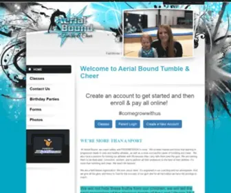 Ecaerialbound.net(Aerial Bound Tumble & Cheer) Screenshot