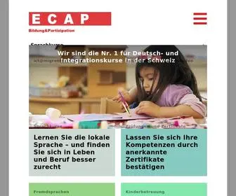 Ecap.ch(Deutschkurse, Berufsbildung und Projekte) Screenshot