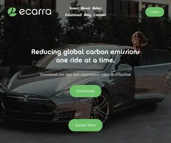 Ecarra.com(Reducing global carbon emissions one ride at a time with a tree) Screenshot