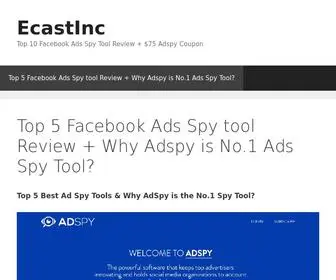 Ecastinc.com(Top 10 Facebook Ads Spy Tool Review) Screenshot