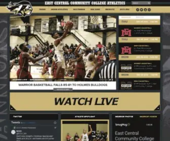 Ecccathletics.com(East Central CC) Screenshot