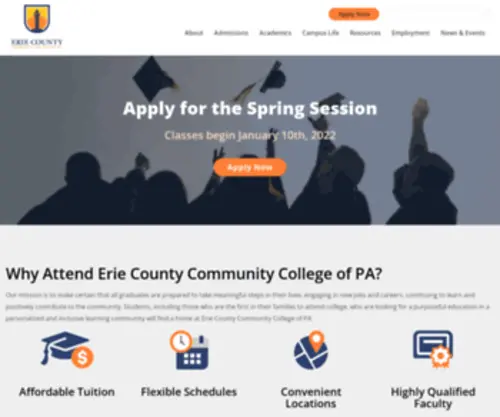 EcccPa.org(Erie County Community College) Screenshot