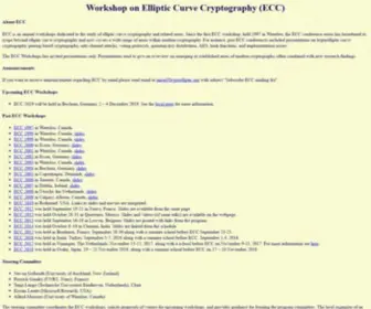 Eccworkshop.org(Workshop on Elliptic Curve Cryptography (ECC)) Screenshot