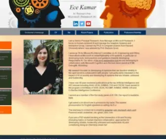 Ecekamar.com(Ece Kamar's webpage) Screenshot