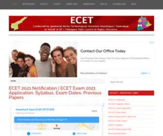Ecet.co.in(ECET Notification 2021) Screenshot