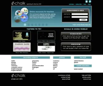 Echalk.co.uk(Interactive resources for classroom teaching) Screenshot