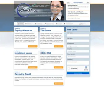 Echecktrac.com(ECheckTrac Software for Payday Loan) Screenshot