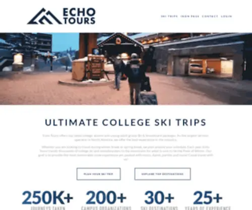 Echotours.com(Echo Tours College Ski Trips) Screenshot