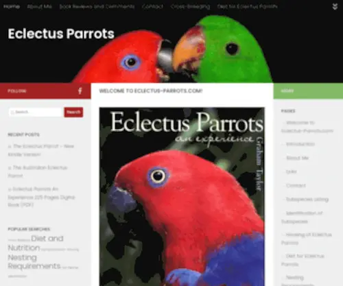 Eclectus-Parrots.com(By 60 Year Eclectus Expert Graham Taylor) Screenshot