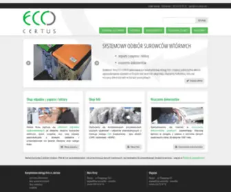 Eco-Certus.com(Profesjonalny odbiór surowców wtórnych) Screenshot