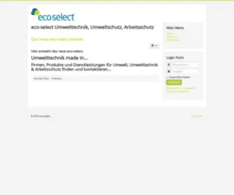 Eco-Select.de(Eco-select Umwelttechnik, Umweltschutz, Arbeitsschutz) Screenshot