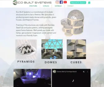 Ecobuiltsystems.com(Eco Built Systems is a manufacturer of modular sustainable structures (domes and pyramids)) Screenshot