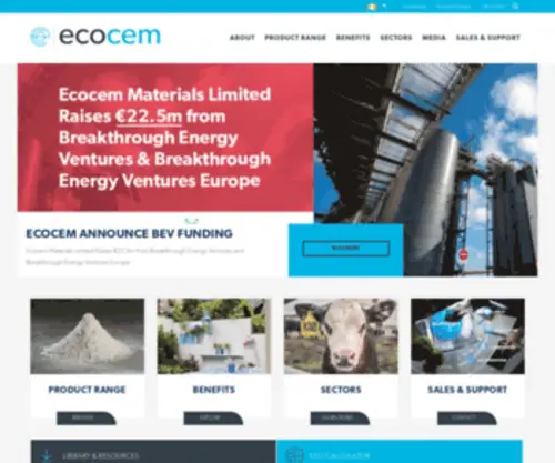 Ecocem.ie(Ecocem the worlds most sustainable building material) Screenshot