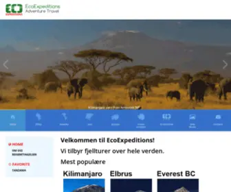 Ecoexpeditions.no(EcoExpeditions tilbyr fjellturer) Screenshot