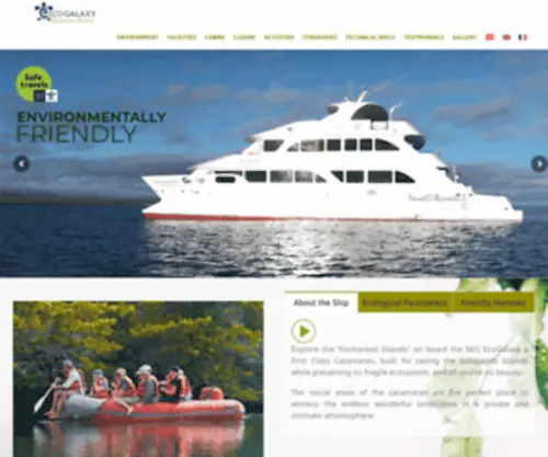 Ecogalaxyonboard.com(M/C EcoGalaxy First Class Galapagos Catamaran) Screenshot