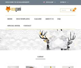 Ecogamishop.com(Papercraft PDF templates to make paper sculptures) Screenshot