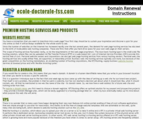 Ecole-Doctorale-FSS.com(Premium Hosting Services and Products) Screenshot