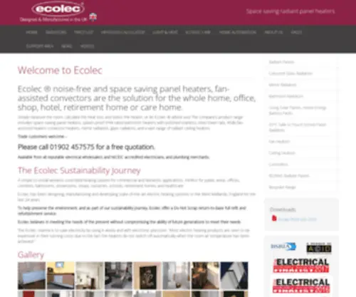 Ecolec.co.uk(Radiant Panel Heaters) Screenshot