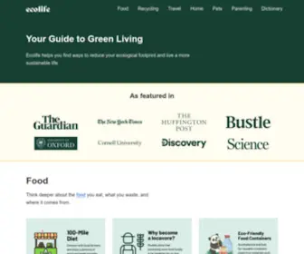 Ecolife.com(Your Guide to Green Living) Screenshot