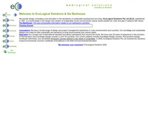 Ecologicalsolutions.com.au(Design consultancy) Screenshot