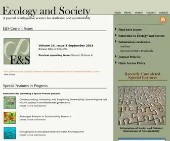 Ecologyandsociety.org(A journal of integrative science for resilience and sustainability) Screenshot