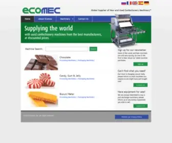 Ecomec.be(Global Supplier of New and Used Confectionery Machinery) Screenshot
