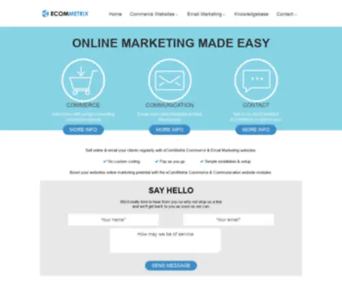 Ecommetrix.com(Commerce Website Platform & Email Marketing Plaftorm) Screenshot
