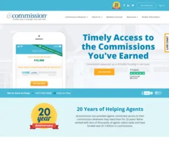 Ecommission.com(A commission advance from eCommission) Screenshot