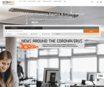 Econbiz.de(EconBiz is a service of the ZBW) Screenshot