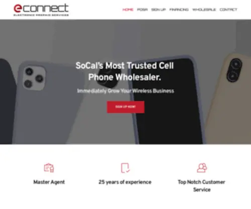 Econnectprepaid.com(Wireless Distributor Master Agent) Screenshot