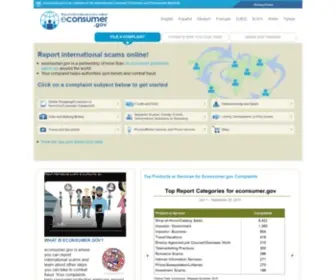 Econsumer.gov(International) Screenshot