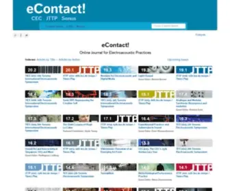 Econtact.ca(The CEC’s online journal for electroacoustic practices) Screenshot