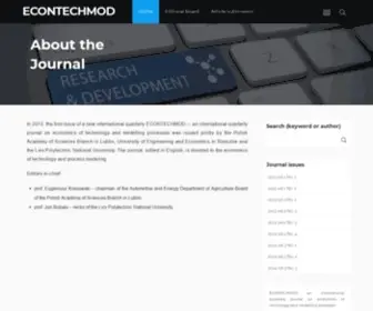 Econtechmod.pl(An international quarterly journal on economics of technology and modelling processes) Screenshot