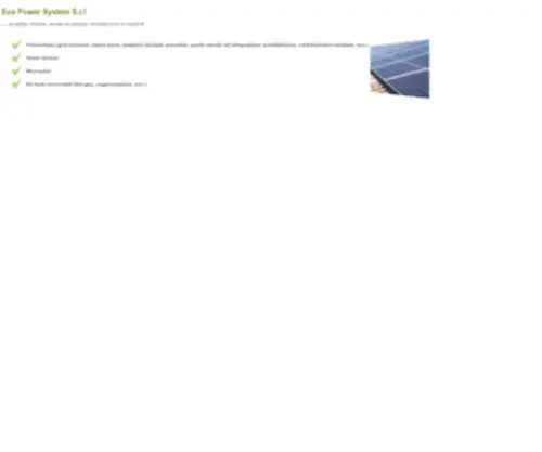 Ecopowersystemsrl.com(Eco Power System S.r.l) Screenshot