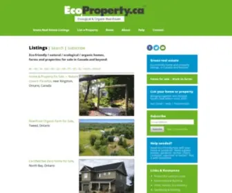 Ecoproperty.ca(Green homes for sale) Screenshot