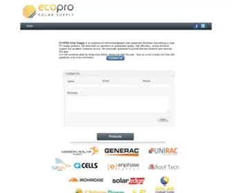 Ecoprosolar.com(Ecopro Solar Supply) Screenshot
