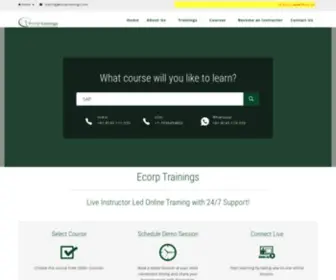 Ecorptrainings.com(Best Online Training Institute in Hyderabad) Screenshot