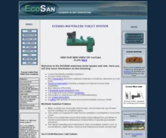 Ecosan.co.za(Waterless dry flush toilet system by Ecosan manufacturers of indoor and outdoor waterless toilet systems) Screenshot