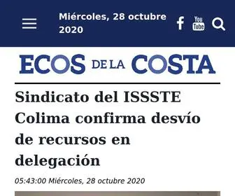 Ecosdelacosta.mx(Ecos de la Costa) Screenshot