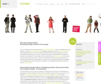 Ecosign.de(Einzigartiges Design Studium mit Schwerpunkt Nachhaltigkeit) Screenshot