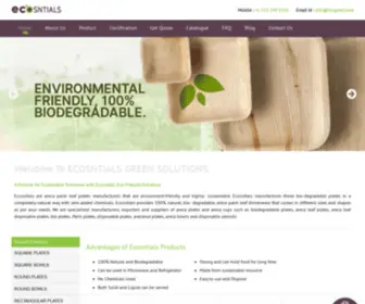 Ecosntials.com(Palm Areca Leaf Plates Manufacturers) Screenshot