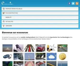 Ecosources.info(Portail des énergies renouvelables) Screenshot
